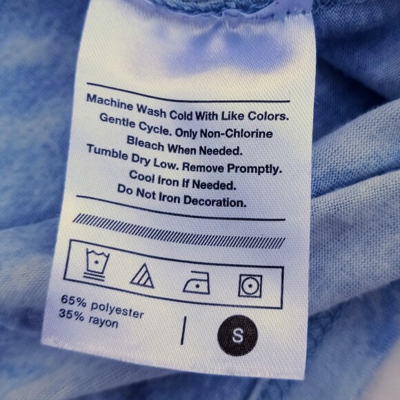 Weekend Soul Blue & White Tie-Dye S/S Shirt - Small -Glitchcore - Y2K- Hatched - Picture 4 of 6